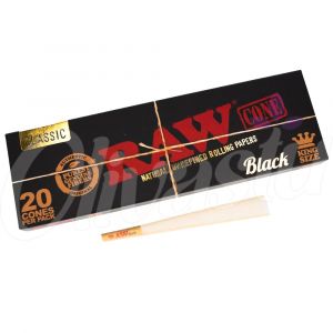 RAW Black King Size Pre Rolled Cones - 20 Pack