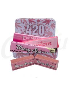 ''Amber'' 420 Pink Leaf Tin Pink Paper Set
