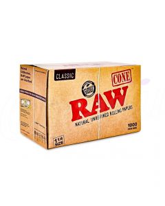 RAW Classic Pre-Rolled 1 1/4" Cones - 1000 Cones