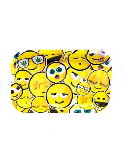 Smiley Faces Metal Rolling Tray - Large