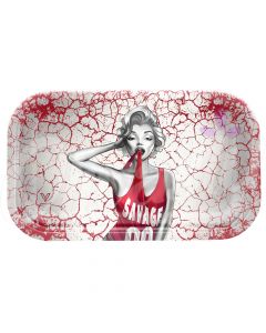 V Syndicate Savage Chick Metal Rolling Tray