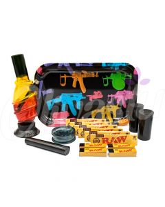 AK47 Gun Shooters Large Rolling Tray Bong Gift Set