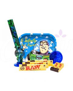 Smoke Arsenal Rolling Tray, Bong, Grinder, Raw Tips & Rolling Paper Gift Set