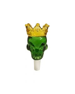 Jaxx USA Glass Skull Bowl with Crown - Green