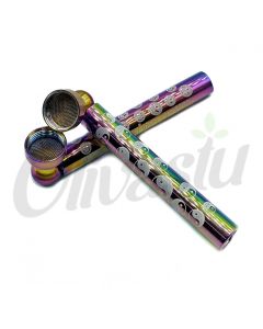 D&K Chillum Smoking Glass Pipe One Hitter with Filter Gauzes