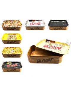 RAW Wooden Cache Box with Rolling Tray - Medium