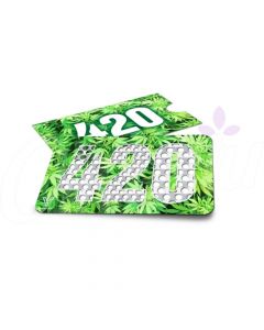 Three Way Shredder Grinder Card - 420 Green Leaf