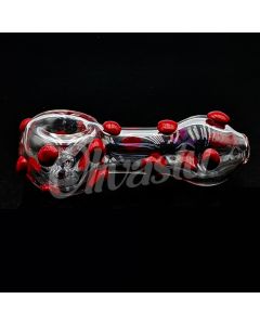Glass Spoon Pipe with Red Dots