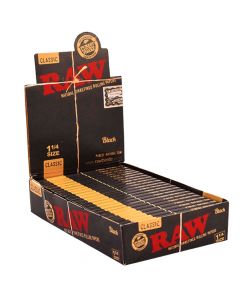 RAW Black 1 1/4" Rolling Papers (Box of 24)