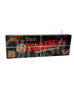RAW Black 1 1/4" Size Pre Rolled Cones - 20 Pack
