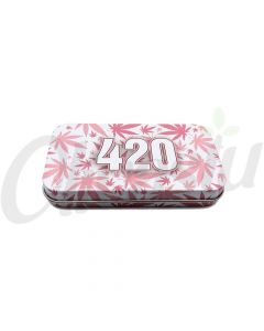 420 Pink Weed Metal Stash Box
