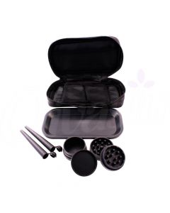 Black Weekender Smell Proof Smokers Biodegradable Rolling Kit