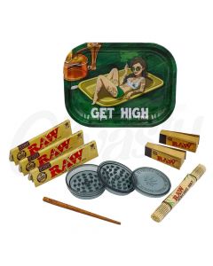 Raw and Wise Skies Rounded Rolling Tray Gift Set