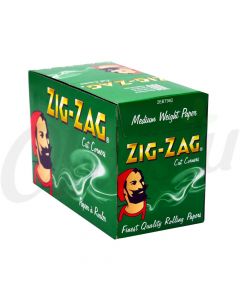 Zig Zag Green Regular Size Rolling Papers (Box of 100)