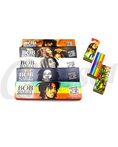 5 x Bob Marley Rolling King Size Papers with 3 x Rasta Roach Filter Tips