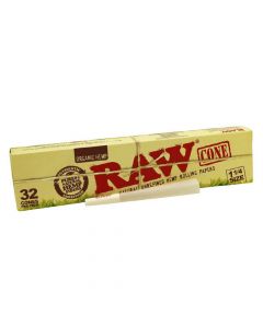RAW Organic Hemp Pre-Rolled 1 1/4" Cones (32) Box