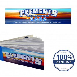 ELEMENTS SET TIN 110MM ROLLER 3 ELEMENTS KINGSIZE SLIM PAPERS AND 2 ROACH TIPS 