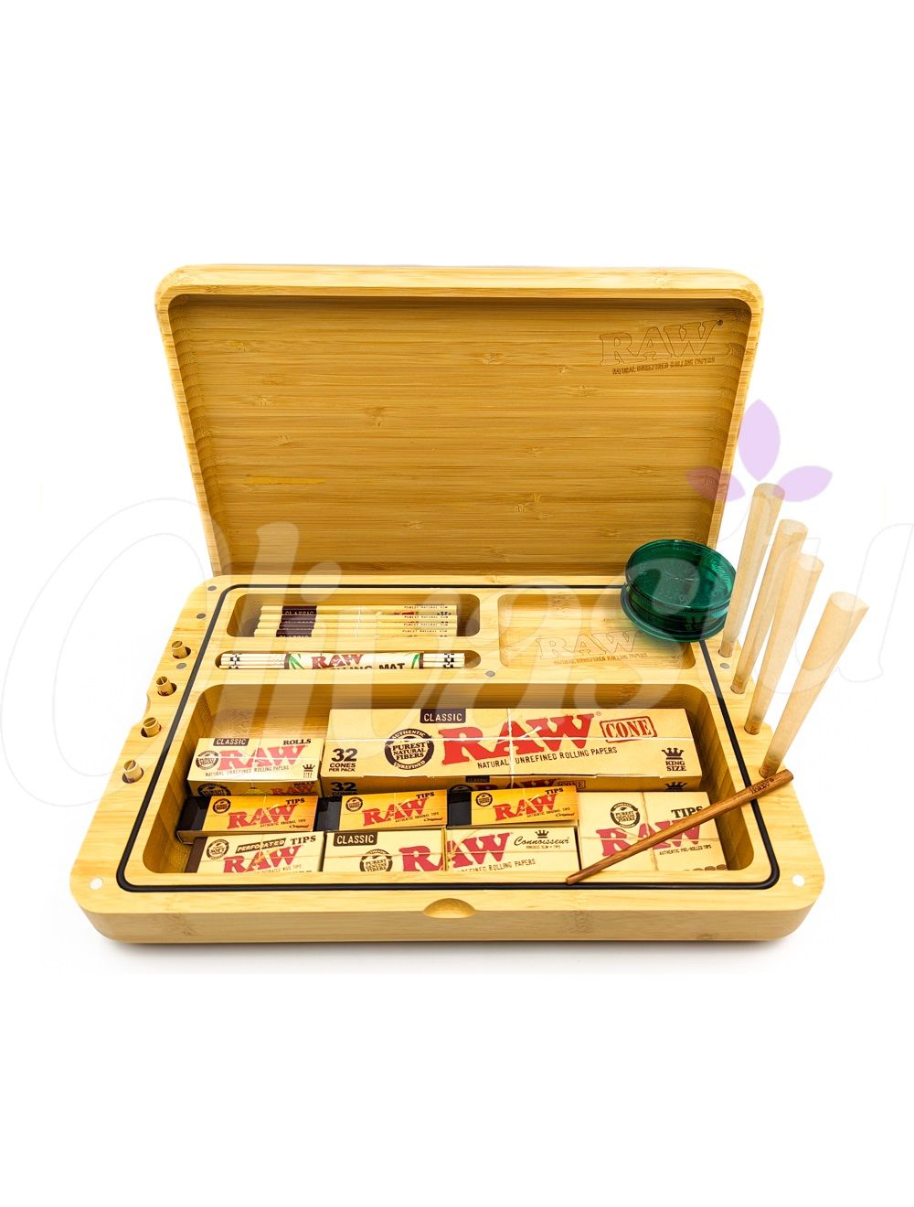1 Small Rolling Tray 32 Pcs Cones in a Box