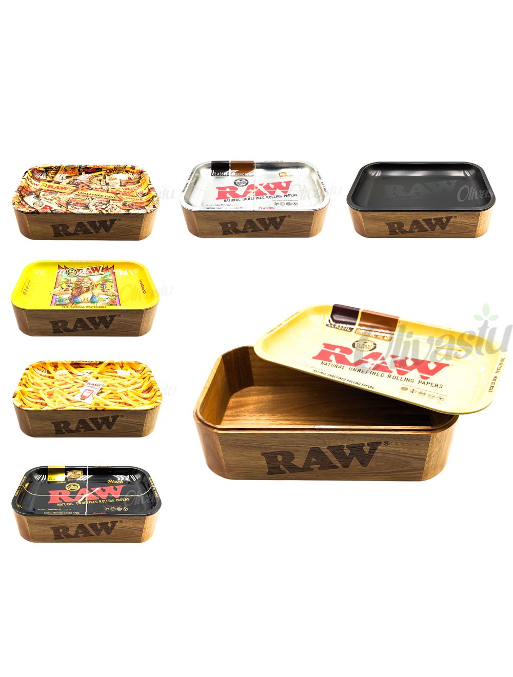 Raw Black Small Medium Rolling Tray Kit Gift Set Classic Organic Hemp UK STOCK 