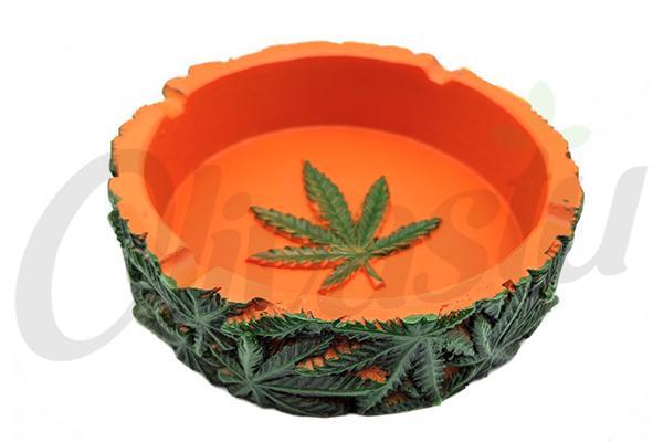 Green Leaf Resin Ashtray - Marijuana Weed Design