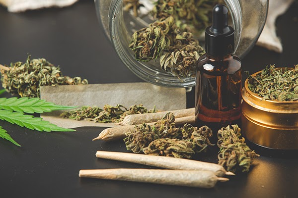 marijuana buds with marijuana joints cannabis oil